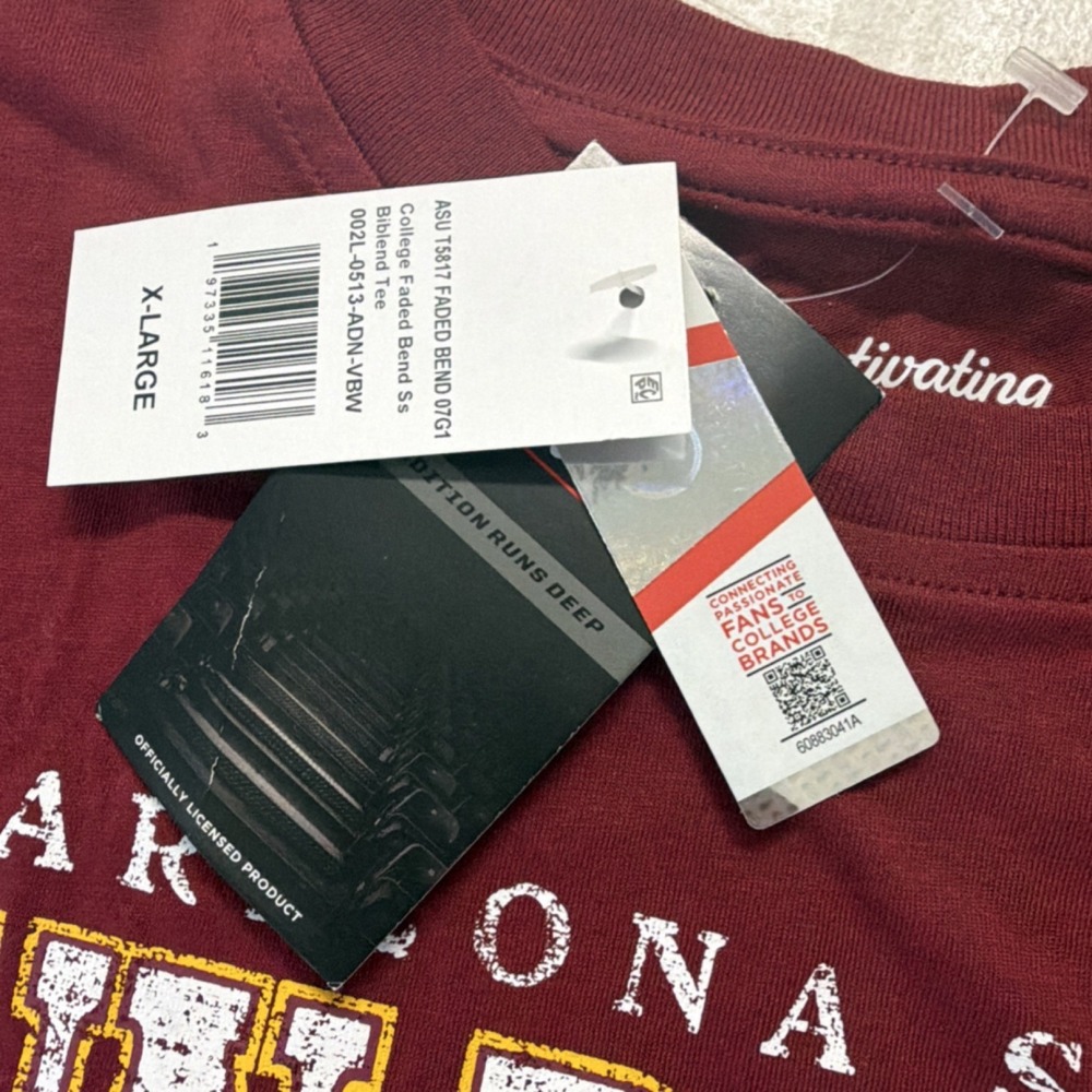 Captivating Arizona State Sun Devils Maroon Shirt XL Officially Licensed - Picture 3 of 6